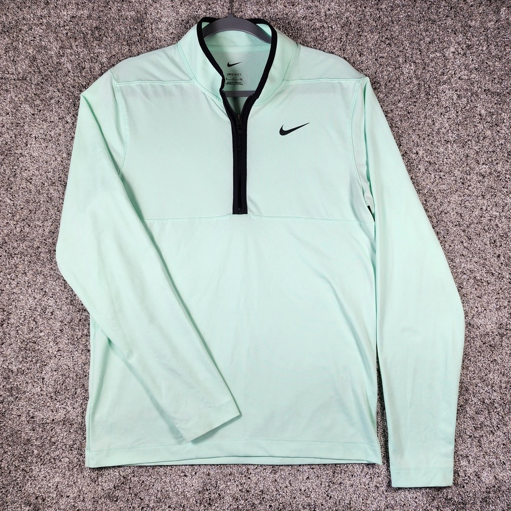Nike Quarter Zip Pullover Mens Small Mint Green Dri-Fit Activewear NWOT